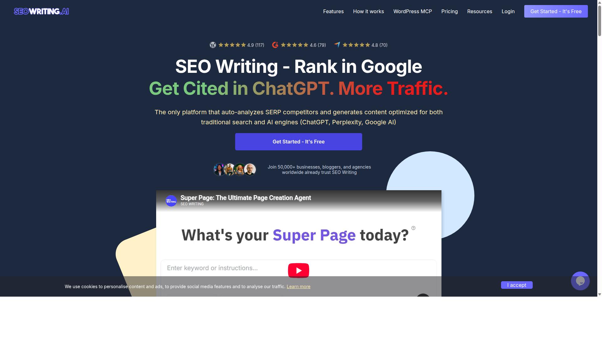 SEOwriting.ai website